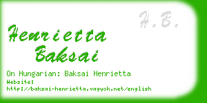 henrietta baksai business card